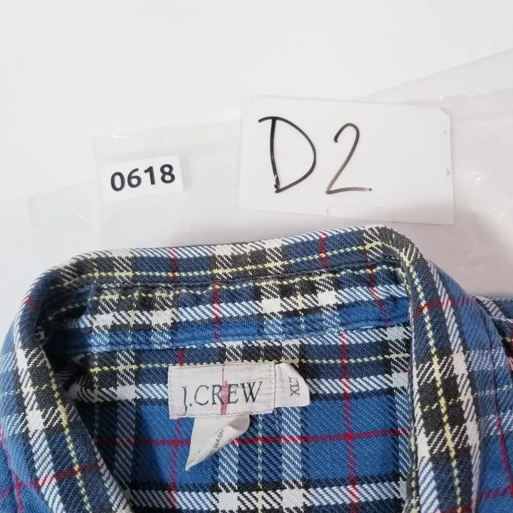 Vintage J. Crew 100% Cotton Plaid Collared Shacket Casual Long Sleeves Shirt